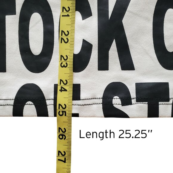 Out Of Stock Bandeau Slogan Print Mini Dress Strapless Bodycon Party Club Sz M - Picture 14 of 16